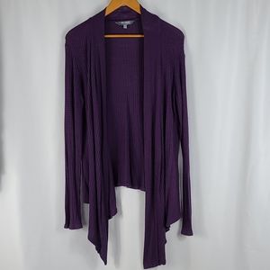 Purple Waffle Knit Cardigan w Tendrils Lightweight